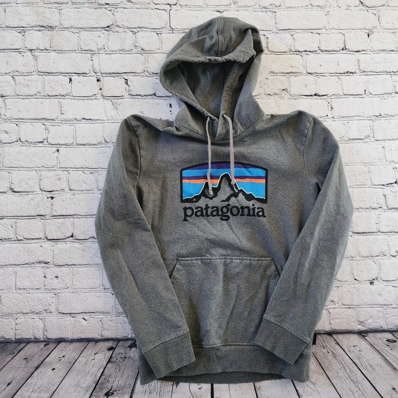 Patagonia Tops - Patagonia Uprisal Hoody Womens Small Gray Fitz Roy Logo Pullover Hoodie 39539